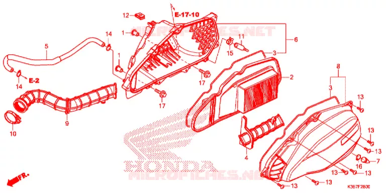 FILTRE A AIR Honda SCOOTER 125 PCX 2018  WW125EX2H