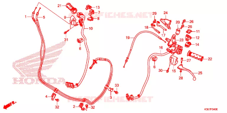 LEVIER DE GUIDON - CABLE - COMMODO Honda SCOOTER 125 PCX 2018  WW125EX2H