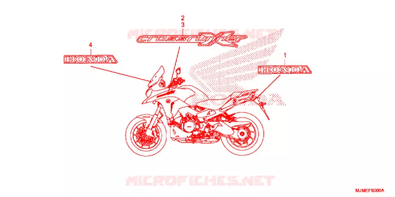 AUTOCOLLANTS Honda MOTO 800 CROSSRUNNER 2019  VFR800XH