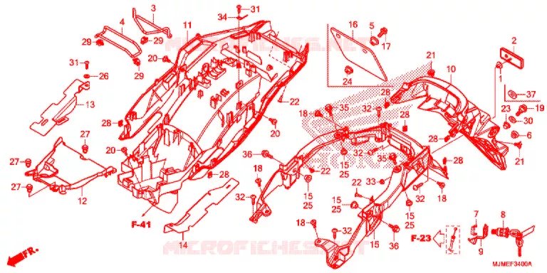 GARDE-BOUE ARRIERE Honda MOTO 800 CROSSRUNNER 2017  VFR800XH