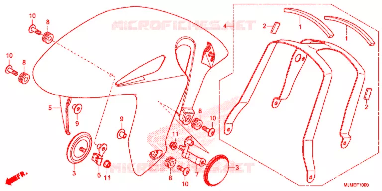 GARDE BOUE AVANT Honda MOTO 800 CROSSRUNNER 2017  VFR800XH