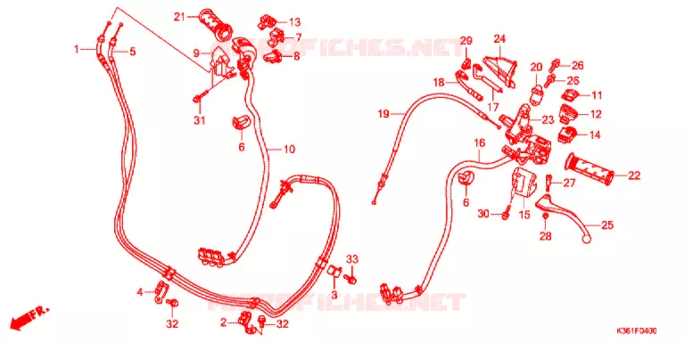 LEVIER DE GUIDON - CABLE - COMMODO Honda SCOOTER 150 PCX 2017  WW150SH