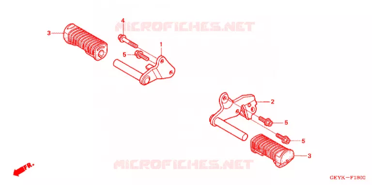 REPOSE PIED (XZ50) Honda MOTO 50 APE 2007  XZ507