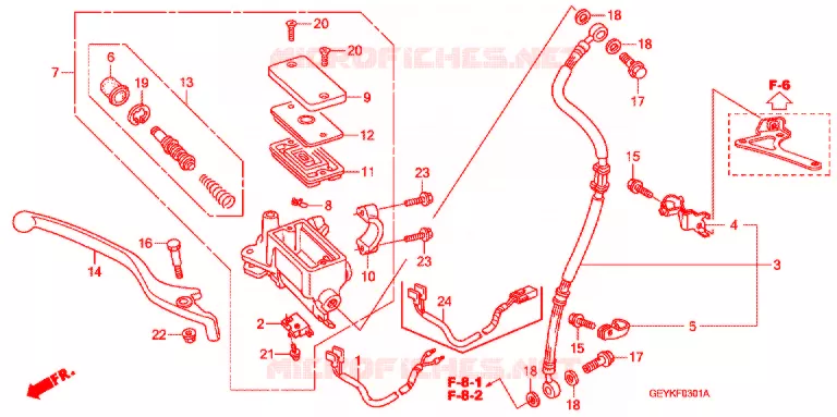 MAITRE CYLINDRE DE FREIN AVANT Honda MOTO 50 APE 2013  XZ509_2J