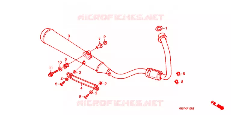 SILENCIEUX D'ECHAPPEMENT (XZ508/9) Honda MOTO 50 APE 2012  XZ509_2J