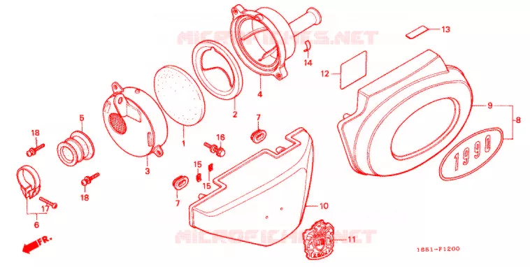 FILTRE A AIR Honda MOTO 50 MONKEY 1981  Z50JB_IV_M