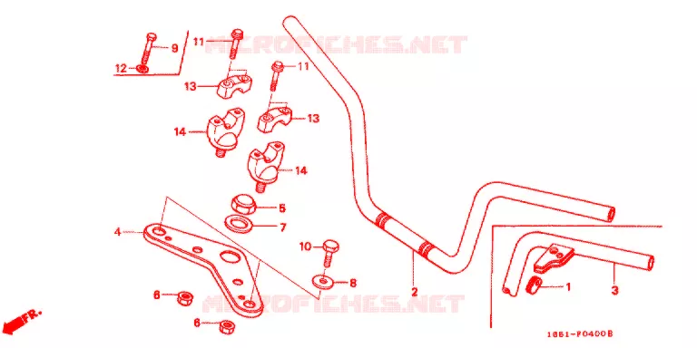 GUIDON - TE DE FOURCHE (GORILLA) Honda MOTO 50 MONKEY 1981  Z50JB_IV_M