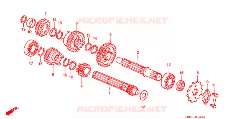 BOITE DE VITESSES (3 SPEED) Honda MOTO 50 MONKEY 1982  Z50JC_IV_M