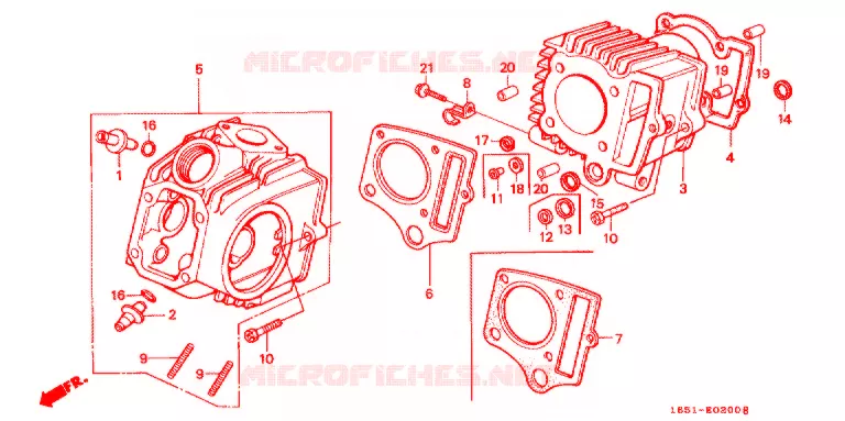 CYLINDRE - CULASSE Honda MOTO 50 MONKEY 1982  Z50JC_IV_M