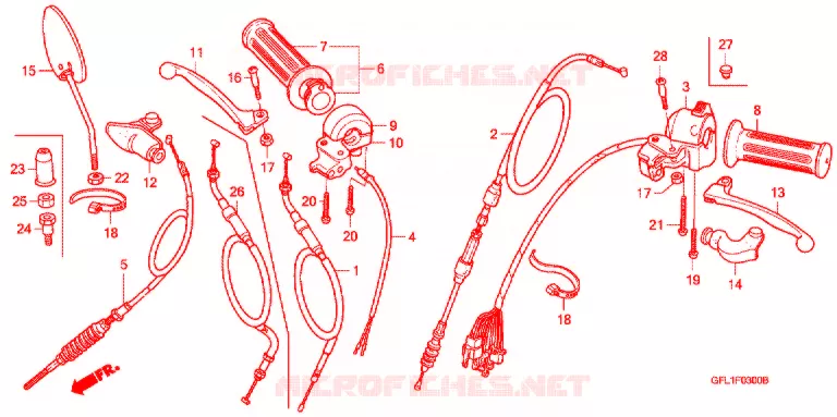 LEVIER DE GUIDON - CABLE - COMMODO Honda MOTO 50 MONKEY 2017  Z50JE_M