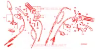 LEVIER DE GUIDON   CABLE   COMMODO (4 VITESSES) (Z50JF/JJ/JL/JN) pour Honda MONKEY 50 TYPE 7J de 1993
