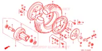 ROUE ARRIERE pour Honda MONKEY 50 TYPE 7J de 1993