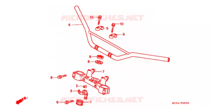 GUIDON - TE DE FOURCHE Honda MOTO 400 XR 2002  XR400R2