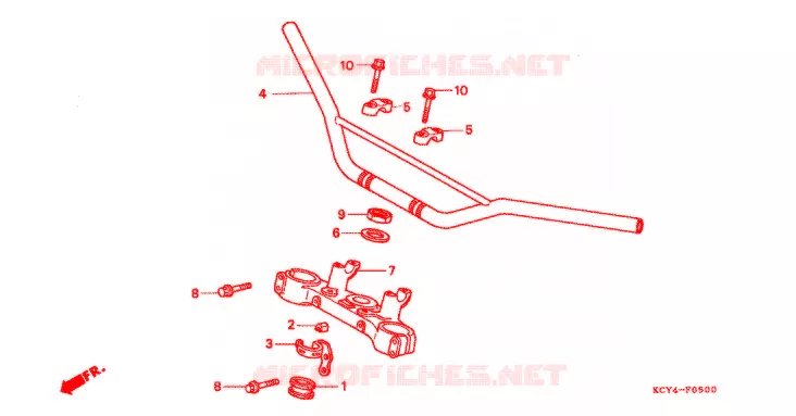 GUIDON - TE DE FOURCHE Honda MOTO 400 XR 2003  XR400R3