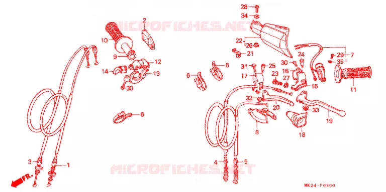 COMMODOS - POIGNEES ('85-'87) Honda MOTO 600 XR 1985  XR600RF