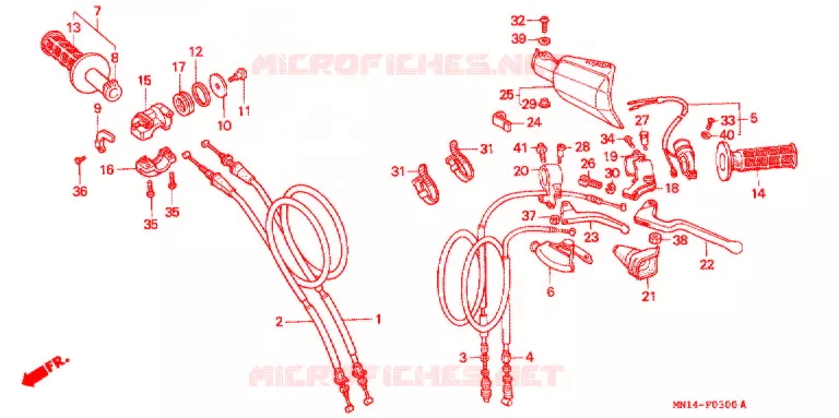 COMMODOS - POIGNEES Honda MOTO 600 XR 1998  XR600RW