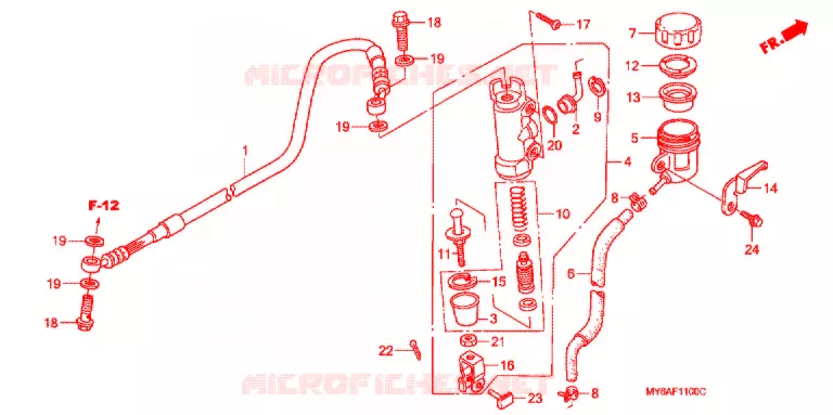 MAITRE-CYLINDRE DE FREIN ARRIERE Honda MOTO 650 XR 2005  XR650L5