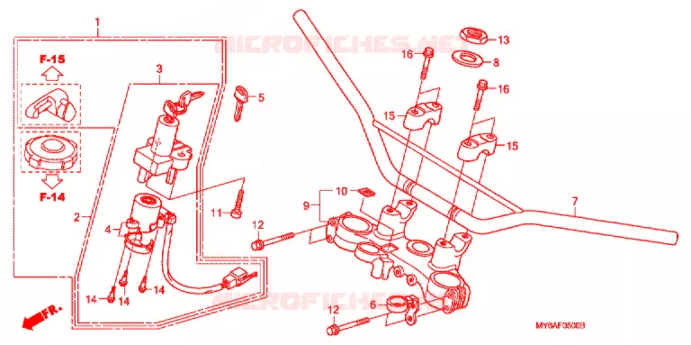 GUIDON Honda MOTO 650 XR 2006  XR650L6