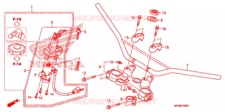 GUIDON Honda MOTO 650 XR 2012  XR650LC