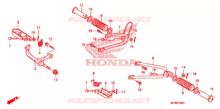 REPOSE PIED Honda MOTO 650 XR 2016  XR650LG