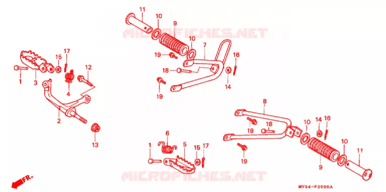 REPOSE PIED Honda MOTO 650 XR 1993  XR650LP