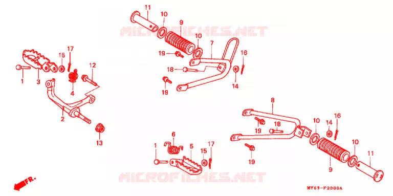 REPOSE PIED Honda MOTO 650 XR 1996  XR650LT