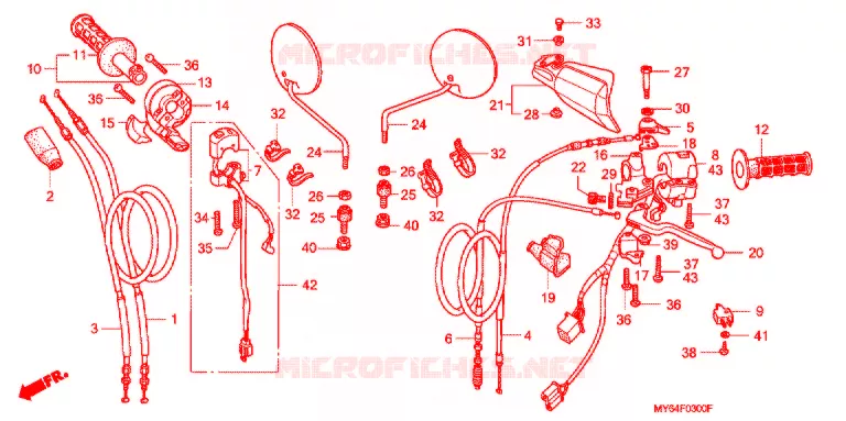 COMMODOS - POIGNEES Honda MOTO 650 XR 1997  XR650LV