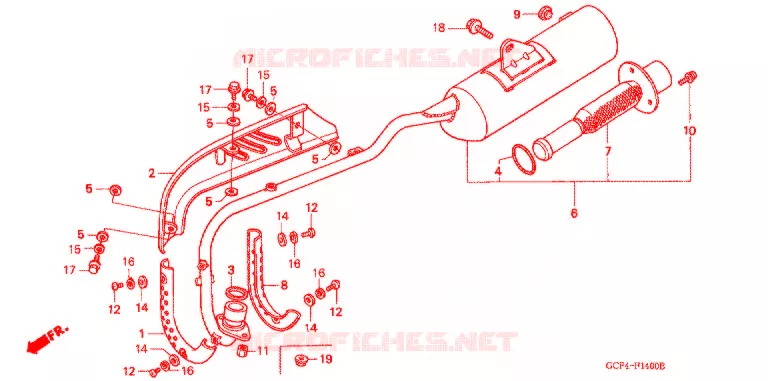 SILENCIEUX D'ECHAPPEMENT Honda MOTO 70 XR 2001  XR70R1