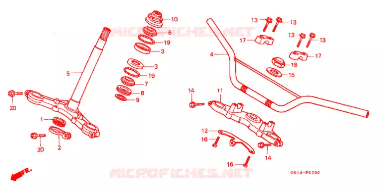 GUIDON Honda MOTO 80 XR 1993  XR80RP