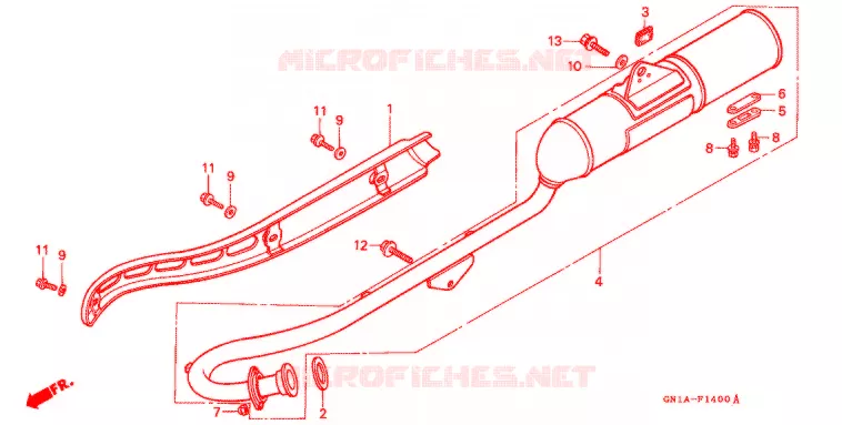SILENCIEUX D'ECHAPPEMENT (1) Honda MOTO 80 XR 1996  XR80RT
