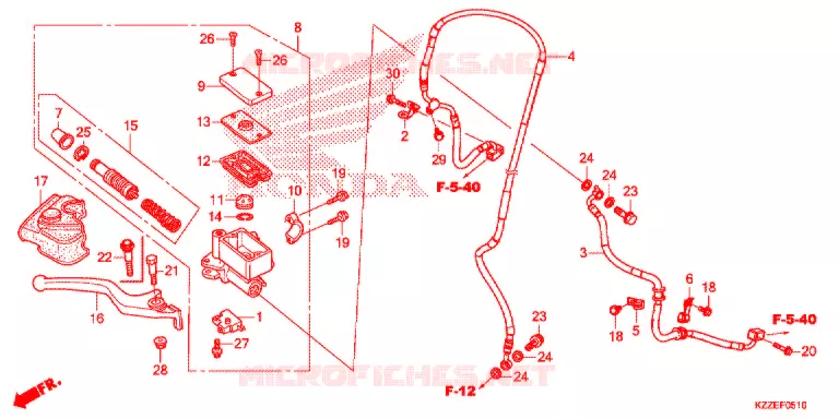 MAITRE CYLINDRE DE FREIN AVANT (CRF250LA/RLA) Honda MOTO 250 CRF 2018  CRF250RLAJ