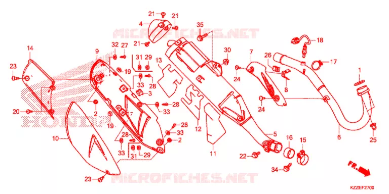 SILENCIEUX D'ECHAPPEMENT Honda MOTO 250 CRF 2018  CRF250RLAJ