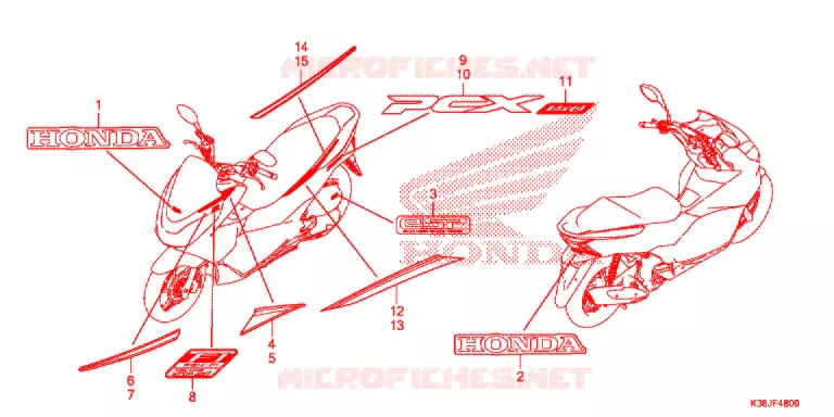 AUTOCOLLANTS Honda SCOOTER 150 PCX 2018  WW150EXJ