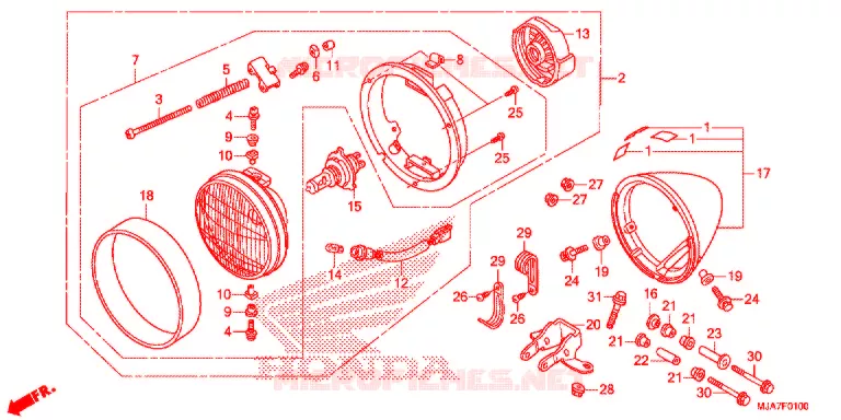 PHARE Honda MOTO 750 SHADOW 2018  VT750CSJ