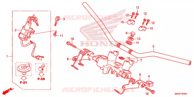 GUIDON - TE DE FOURCHE Honda MOTO 150 XR 2019  XR150LEKJ