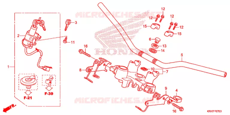 GUIDON - TE DE FOURCHE Honda MOTO 150 XR 2020  XR150LEKJ