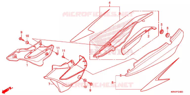 COUVERCLES LATERAUX Honda MOTO 150 XR 2021  XR150LEKJ
