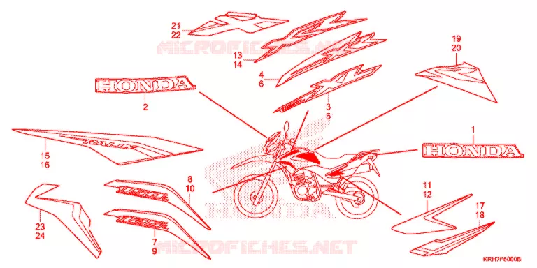 AUTOCOLLANTS Honda MOTO 150 XR 2021  XR150LEKJ