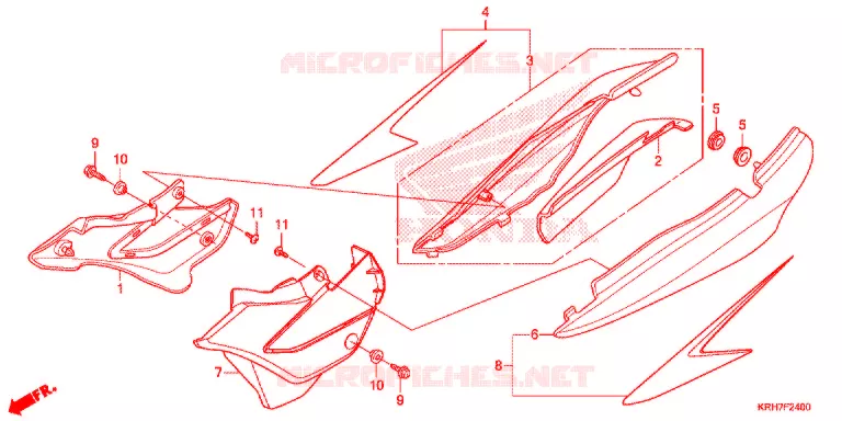 COUVERCLES LATERAUX Honda MOTO 150 XR 2021  XR150LEKJ