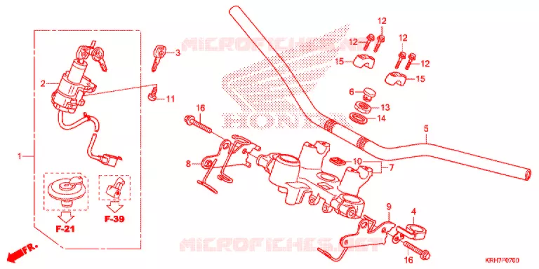 GUIDON - TE DE FOURCHE Honda MOTO 150 XR 2018  XR150LEKJ