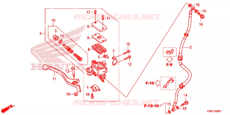 MAITRE CYLINDRE DE FREIN AVANT Honda MOTO 125 MSX 2018  MSX125H
