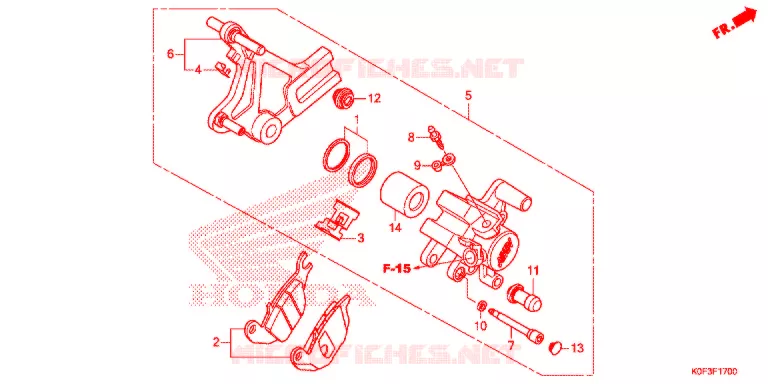 ETRIER DE FREIN ARRIERE Honda MOTO 125 MONKEY 2021  Z125MAK