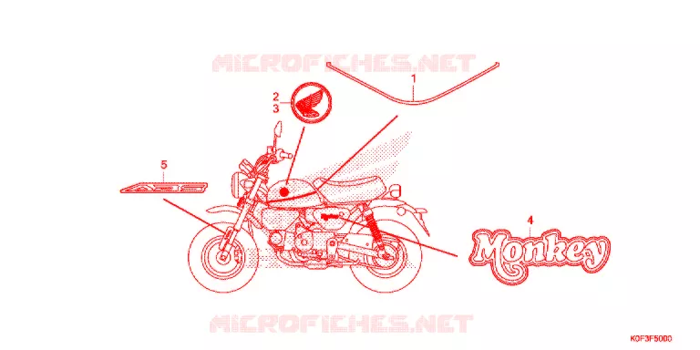 AUTOCOLLANTS Honda MOTO 125 MONKEY 2019  Z125MK