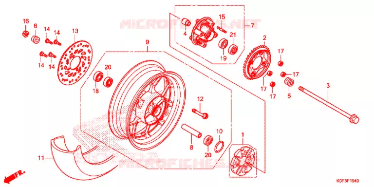 ROUE ARRIERE Honda MOTO 125 MONKEY 2021  Z125MK