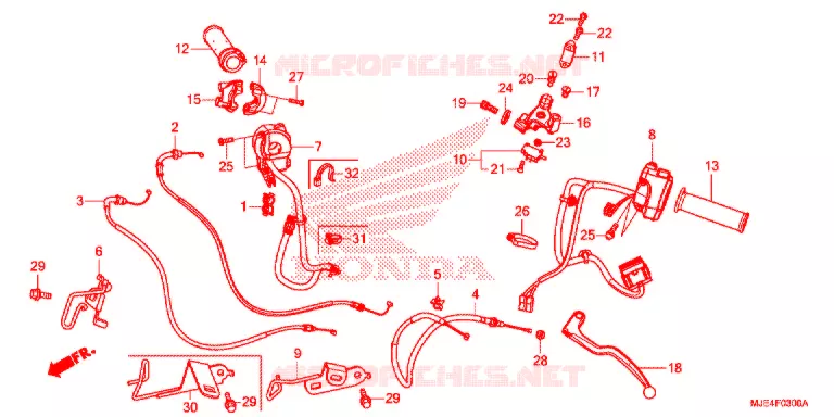 LEVIER DE GUIDON - CABLE - COMMODO Honda MOTO 650 CBR 2018  CBR650FAJ