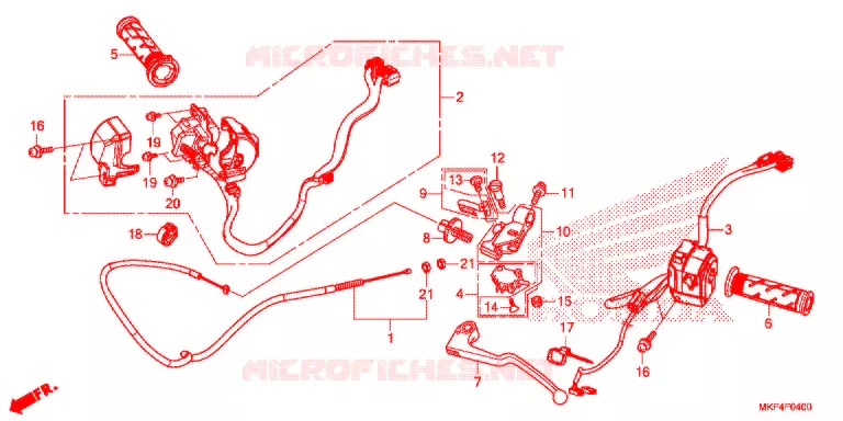 LEVIER DE GUIDON - CABLE - COMMODO Honda MOTO 1000 CBR 2017  CBR1000RRH_A