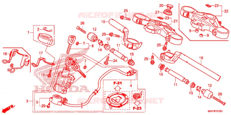 GUIDON - TE DE FOURCHE Honda MOTO 1000 CBR 2017  CBR1000S2H