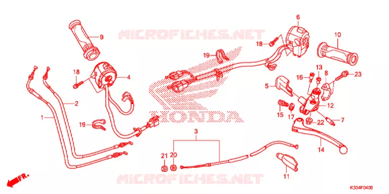 LEVIER DE GUIDON - CABLE - COMMODO Honda MOTO 300 CBR 2017  CBR300RH