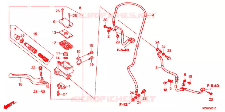 MAITRE CYLINDRE DE FREIN AVANT (CRF250RDA/RLA) Honda MOTO 250 CRF 2018  CRF250RLAJ