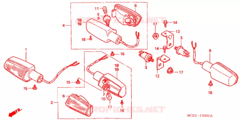 CLIGNOTANT Honda MOTO 400 CB 2000  CB400LY
